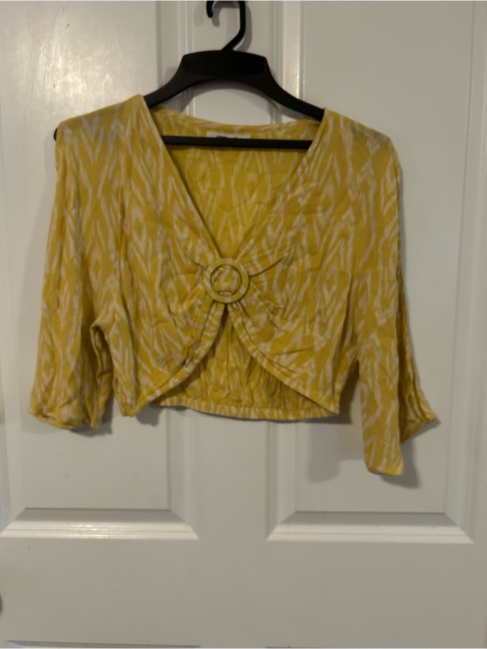 O'Neill Yellow Ring-Front Cropped Blouse